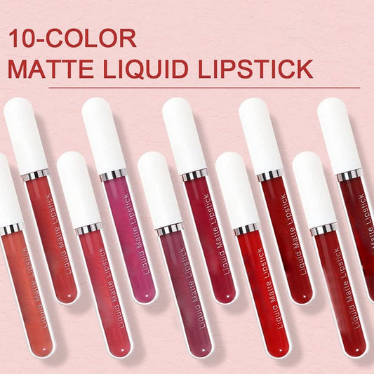 💜10Pcs Matte Waterproof Long Lasting Lip Gloss