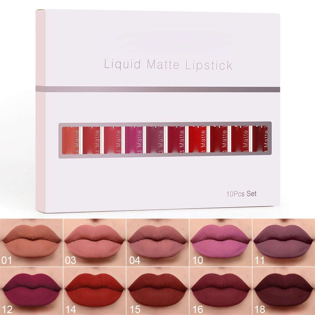 💜10Pcs Matte Waterproof Long Lasting Lip Gloss