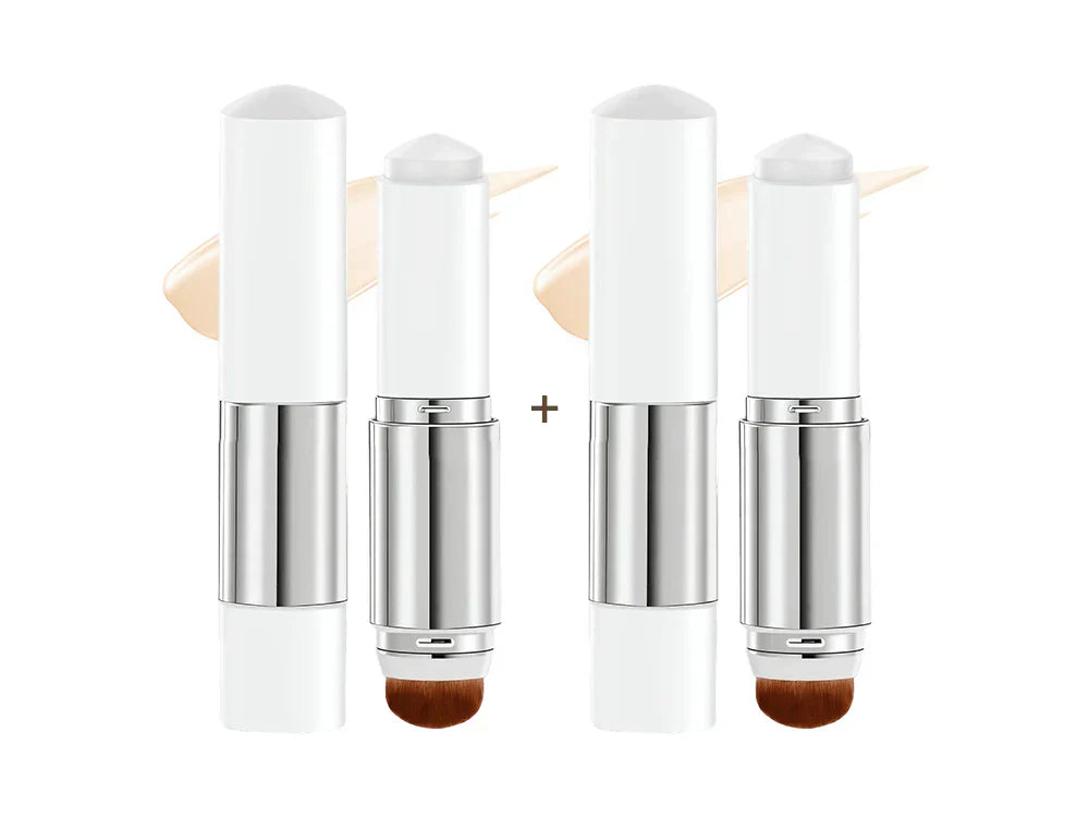 Color-Changing Foundation Stick with Collagen Capsules - Dual-Ended with Detachable Brush