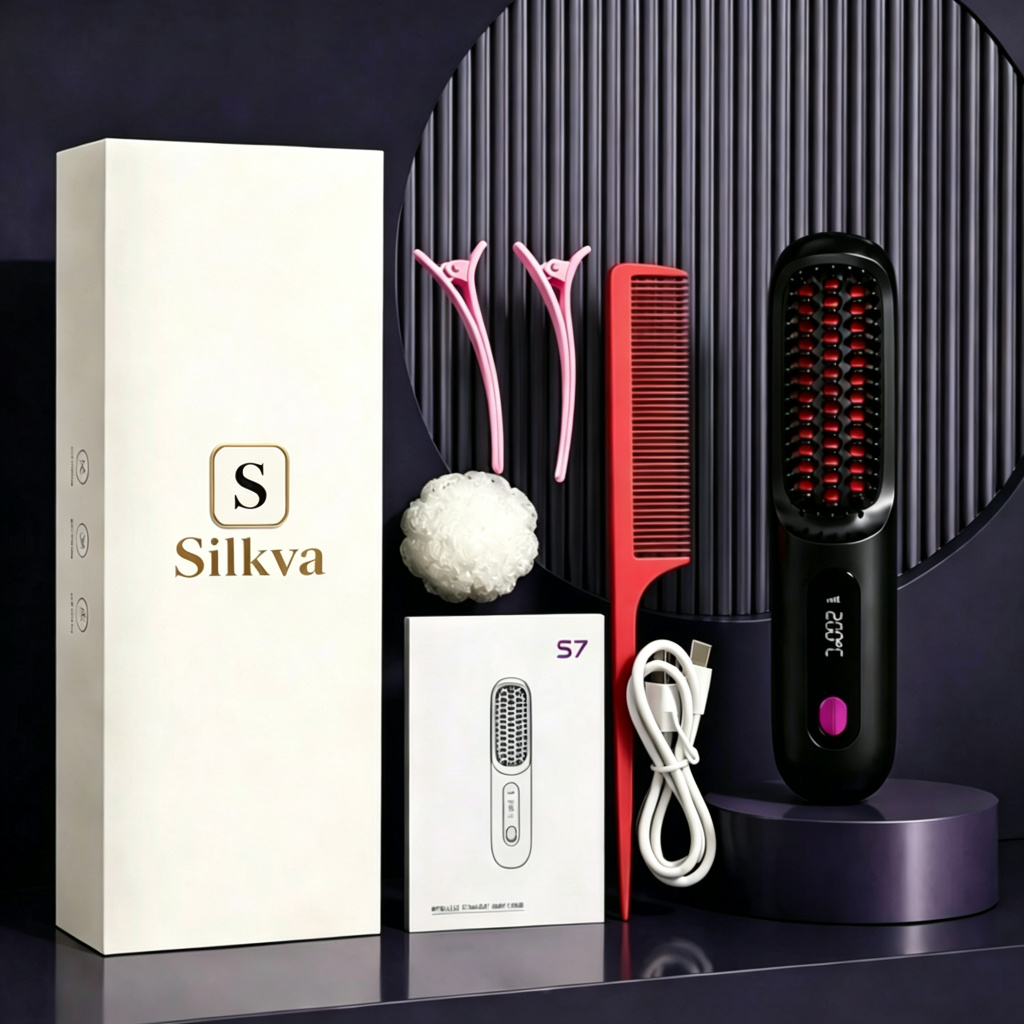 ✨Lisseur Portable Sans Fil Lissage rapide pour cheveux secs, portable et sûr pour retouches quotidiennes