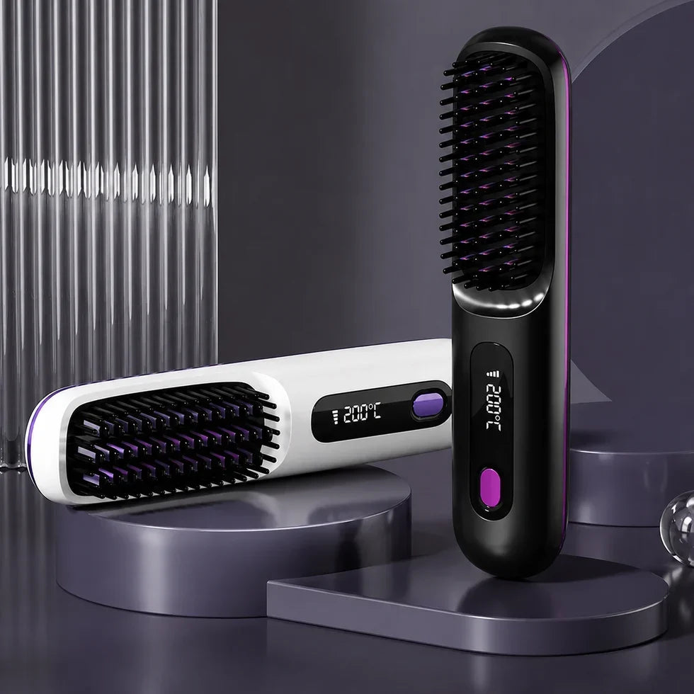✨Lisseur Portable Sans Fil Lissage rapide pour cheveux secs, portable et sûr pour retouches quotidiennes