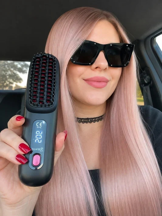 ✨Lisseur Portable Sans Fil Lissage rapide pour cheveux secs, portable et sûr pour retouches quotidiennes