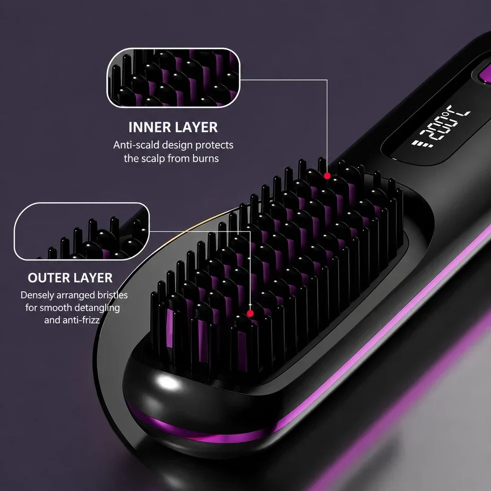 ✨Lisseur Portable Sans Fil Lissage rapide pour cheveux secs, portable et sûr pour retouches quotidiennes